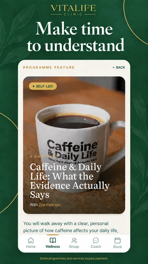 A programme chapter open in the Vitalife app
