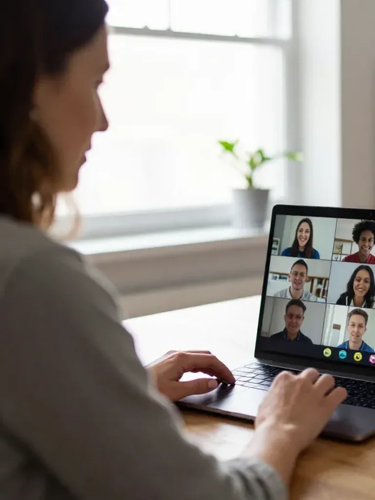 A client joining the Weekly Vitalife Reset on a laptop